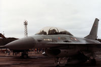 ET-205 @ EGQL - Another view of the Royal Danish Air Force F-16B of Esk 730 on display at the 1984 RAF Leuchars Airshow. - by Peter Nicholson