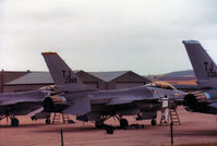 82-0968 @ EGQL - F-16A Falcon of 613rd Tactical Fighter Squadron/401st Tactical Fighter Wing at Torrejon AB on the flight-line at the 1984 RAF Leuchars Airshow. - by Peter Nicholson