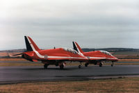 XX306 @ EGQL - Hawk T.1 of the Red Arrows aerobatic display team landing at the 1984 RAF Leuchars Airshow. - by Peter Nicholson