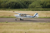 G-BWBI @ EGFH - Resident Taylorcraft F22A arriving on Runway 22. - by Roger Winser
