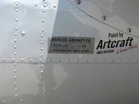 N1934D @ CMA - 1935 Douglas DC-2 SKYLINER in TWA livery, two Wright Cyclone 9 R-1820G-2-3&5 760 Hp each, data plate closeup - by Doug Robertson