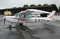 G-BYFA @ EGTF - Reims Cessna F152 ex G-WACA at Fairoaks - by moxy
