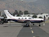 N43VM @ POC - Parked in transient parking near fueling station - by Helicopterfriend