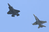 BF-04 @ NFW - F-35B (Ship #4) landing at NASJRB Fort Worth with F/A-18 chase - by Zane Adams