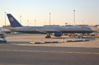 N597UA @ KBOS - United Airlines Boeing 757-222, N597UA at C21 KBOS, next stop is KSFO. - by Mark Kalfas