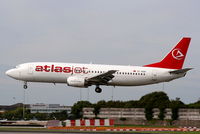 TC-SGD @ EGCC - Saga Airlines Boeing 737-48E wearing AtlasJet titles - by Chris Hall