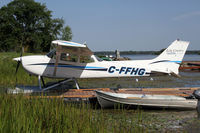 C-FFHG @ CNJ4 - Lake Country Airways Cessna 172 moored on Lake St John - by Duncan Kirk