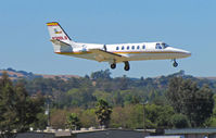 N398LS @ KCCR - Les Schwab Tires 1998 Cessna 550 across the fence for RWY1L - by Steve Nation