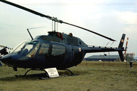 136236 @ EGVI - CH-136 Kiowa of 444 Squadron Canadian Armed Forces based at Lahr on display at the 1976 Intnl Air Tattoo at RAF Greenham Common. - by Peter Nicholson
