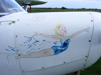 G-BTCE @ EGTN - nose art on Cessna 152 G-BTCE at Enstone Airfield - by Chris Hall