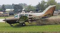 C-GBMY @ KOSH - EAA AIRVENUTRE 2010, Nose gear failed to extend fully causing aircraft to vear left of runway, aircraft stopped upright, did not appear to be any injuries.