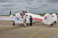 G-AKKB @ EGBK - 1947 Miles Aircraft Ltd MILES M65 GEMINI 1A, c/n: 6537 at 2010 LAA National Rally - by Terry Fletcher