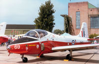 XW413 @ MHZ - Jet Provost T.5A of 1 Flying Training School at RAF Linton-on-Ouse on display at the 1984 RAF Mildenhall Air Fete. - by Peter Nicholson