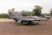 91-0373 @ EGVA - F-16C Falcon, callsign Trend 64, of 79th Fighter Squadron/20th Fighter Wing based at Shaw AFB on the flight-line at the 1997 Intnl Air Ttatoo at RAF Fairford. - by Peter Nicholson