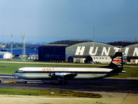 G-APET @ LHR - Vanguard Merchantman of British European Airways Cargo Division under tow to the maintenance area at Heathrow in the Summer of 1974. - by Peter Nicholson