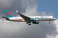 G-OOBG @ EGNT - Boeing 757-236 on finals to runway 07 at Newcastle Airport, August 2010. - by Malcolm Clarke