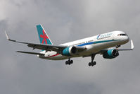 G-OOBG @ EGNT - Boeing 757-236 on approach to Newcastle Airport, September 2010. - by Malcolm Clarke