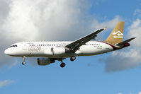 5A-LAH @ EGLL - 2010 Airbus Industries A320-214, c/n: 4405 of Libyan Arab Airlines at Heathrow - by Terry Fletcher