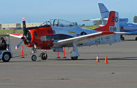N28FL @ KAPC - Napa, CA-based T-28B in VT-2 markings being towed for display with B-17G Aluminum Overcast - by Steve Nation