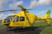 G-BZRS @ EGHO - In her new colour scheme for Hampshire ans IOW Air Ambulance. Seen at Thruxton - by John Richardson