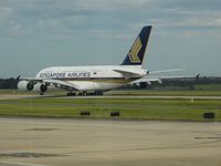 9V-SKJ @ YMML - Singapore Airlines A380 taxying for departure, Melbourne.