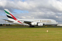 A6-EDF @ EGCC - Emirates Airbus A-380-841, c/n: 007 at Manchester - by Terry Fletcher