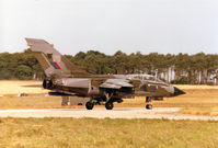 ZA453 @ EGQS - Tornado GR.1B of 12 Squadron lined up for take-off on Runway 05 at RAF Lossiemouth in the Summer of 1995. - by Peter Nicholson