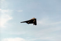 85-0836 @ EGQS - F-117A Nighthawk, callsign Stealth 2, of 9th Fighter Squadron/49th Fighter Wing at Holloman AFB on a practice approach to Runway 10 at RAF Lossiemouth in the Summer of 1995. - by Peter Nicholson