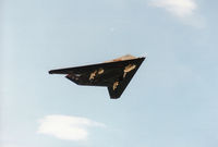 85-0836 @ EGQS - F-117A Nighthawk, callsign Stealth 2, of Holloman AFB's 49th Fighter Wing on  a practice approach to Runway 10 at RAF Lossiemouth in the Summer of 1995. - by Peter Nicholson