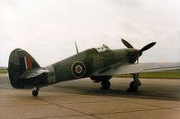 PZ865 @ MHZ - Hurricane IIC of the Battle of Britian Memorial Flight based at RAF Coningsby attended the 1985 RAF Mildenhall Air Fete. - by Peter Nicholson
