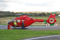 G-WASN @ EGFH - Wales Air Ambulance helicopter (Helimed 57) taking on fuel. - by Roger Winser