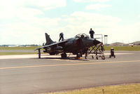 ZD613 @ MHZ - Sea Harrier FRS.1 of 899 Squadron on the flight-line at the 1988 RAF Mildenhall Air Fete. - by Peter Nicholson