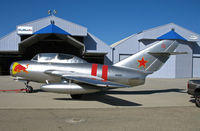 N687 @ KCMA - RED BULL MIG-15UTI in Soviet cs  (painted as NX687) at Camarillo Airport (CA) home base on sunny, balmy January day - by Steve Nation