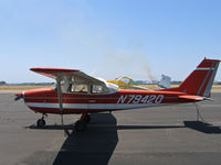 N79420 @ KMYV - 1969 Cessna 172K @ Marysville, CA with rice stubble smoke - by Steve Nation