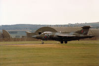 XN981 @ EGQL - Buccaneer S.2B of 12 Squadron at RAF Lossiemouth taxying to the active runway for display at the 1988 RAF Leuchars Airshow. - by Peter Nicholson