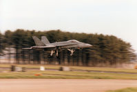 188749 @ EGQL - CF-18A Hornet of 439 Squadron 1 Canadian Air Division based in Germany landing at the 1988 RAF Leuchars Airshow. - by Peter Nicholson