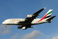 A6-EDK @ EGCC - Emirates A380 arriving at Manchester - by Terry Fletcher