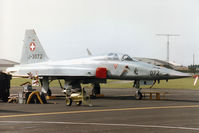 J-3072 @ MHZ - F-5E Tiger II of 2nd Regiment Swiss Air Force on the flight-line at the 1996 RAF Mildenhall Air Fete. - by Peter Nicholson