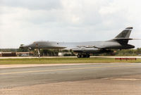 86-0126 @ MHZ - B-1B Lancer named Hungry Devil of 28th Bomb Squadron/7th Bombardment Wing joining the active runway at the 1996 RAF Mildenhall Air Fete. - by Peter Nicholson