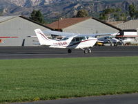 N6834R @ SZP - 1966 Cessna T210G TURBO CENTURION, Continental TSIO-520-C 285 Hp, takeoff roll Rwy 04 - by Doug Robertson