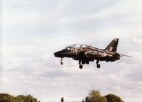 XX335 @ EGQS - Hawk T.1A, callsign Polecat 4, of 100 Squadron based at RAF Leeming landing on Runway 05 at RAF Lossiemouth after a mission during the 1998 Joint Maritime Course. - by Peter Nicholson