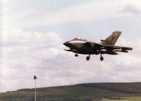 ZA562 @ EGQS - Tornado GR.1, callsign Poker 3, of 15[Reserve] Squadron turning onto short finals for Runway 05 at RAF Lossiemouth during the Summer of 1998. - by Peter Nicholson