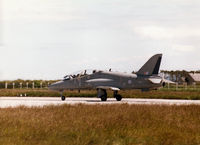 XX220 @ EGQS - Hawk T.1A of the Fleet Requirements and Air Direction Unit - FRADU - preparing to take-off on Runway 05 at RAF Lossiemouth for a mission during the 1998 Joint Maritime Course. - by Peter Nicholson