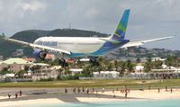 F-ORLY @ TNCM - Air Caraibes over the tresh hold and landing at TNCM runway 10 - by Daniel Jef