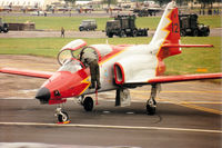E25-28 @ EGVA - CASA 101EB of the Team Aguila of the Spanish Air Force on the flight-line at the 1993 Intnl Air Tattoo at RAF Fairford. - by Peter Nicholson