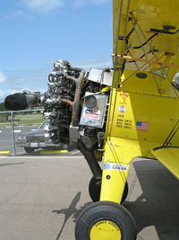 N4768V @ L52 - Close-up of engine on Aircamp Biplane Rides Boeing E75 @ Oceano County Airport, CA - by Steve Nation