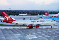 G-VROY @ EGCC - Virgin Atlantic B747 taxing to its gate at Manchester's Terminal 2 - by Chris Hall
