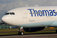 G-TCXA @ EGCC - Thomas Cook A330 lining up on RW23L - by Chris Hall