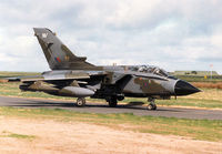 ZA604 @ EGQS - Tornado GR.1 of 15[Reserve] Squadron taxying to the active runway at RAF Lossiemouth in April 1996. - by Peter Nicholson