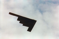 93-1086 @ MHZ - B-2A Spirit named Spirit of Kitty Hawk, callsign Spirit 50, of Whiteman AFB's 509th Bomb Wing on a fly-past at the 1997 RAF Mildenhall Air Fete. - by Peter Nicholson